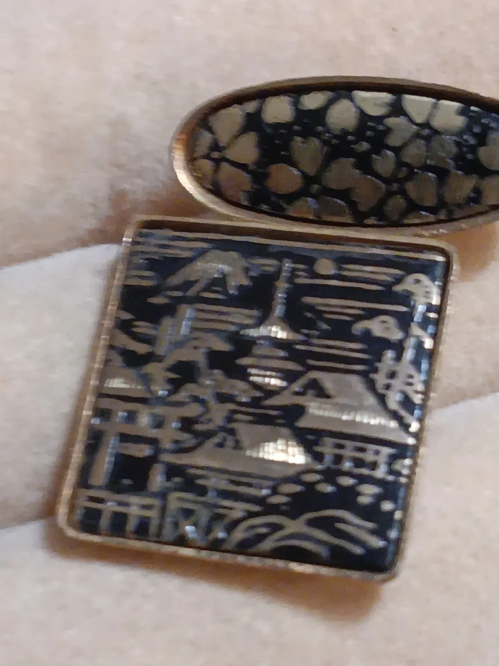 Antique Japabese Domascene Cufflinks Set
